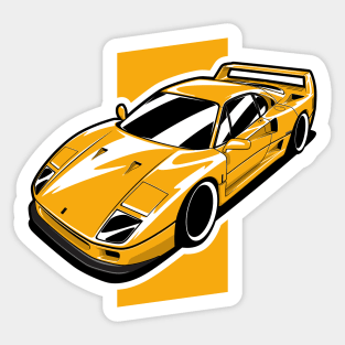 Yellow F40 Italian Supercar Sticker